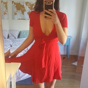 Forever 21 red wrap dress